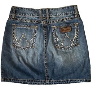 Wrangler denim mini skirt size 3 regular Rodeo country western boho festival